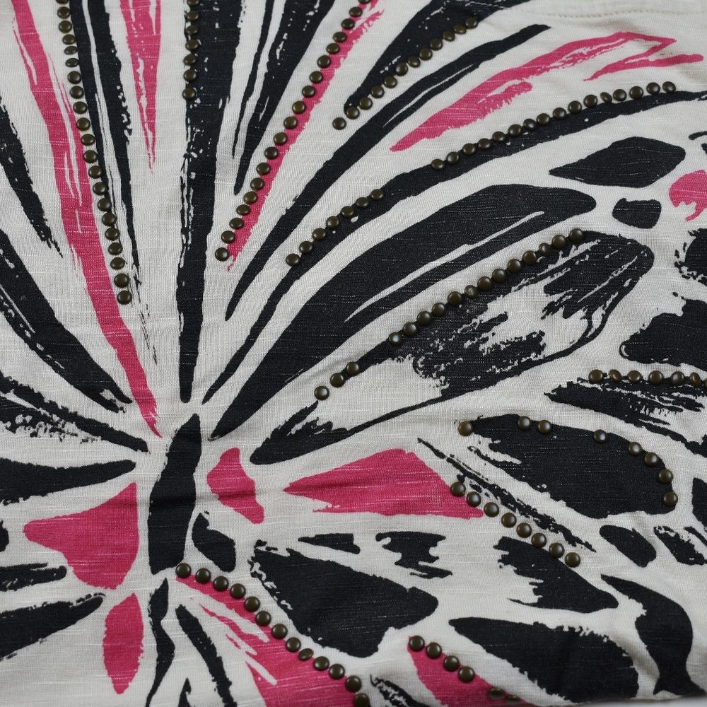 INC Ivory Tee - colorful butterfly blouse Size M - Picture 6 of 7